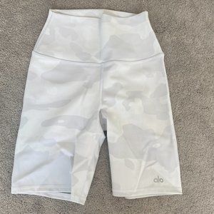ALO White Biker Shorts